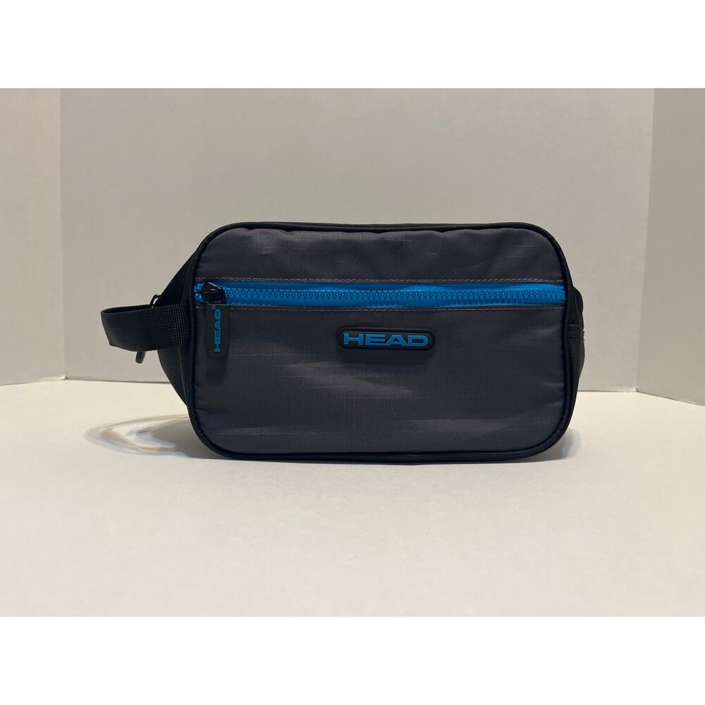 Head Travel Utility Bag Toiletry Organizer with Blue Zipper Pockets